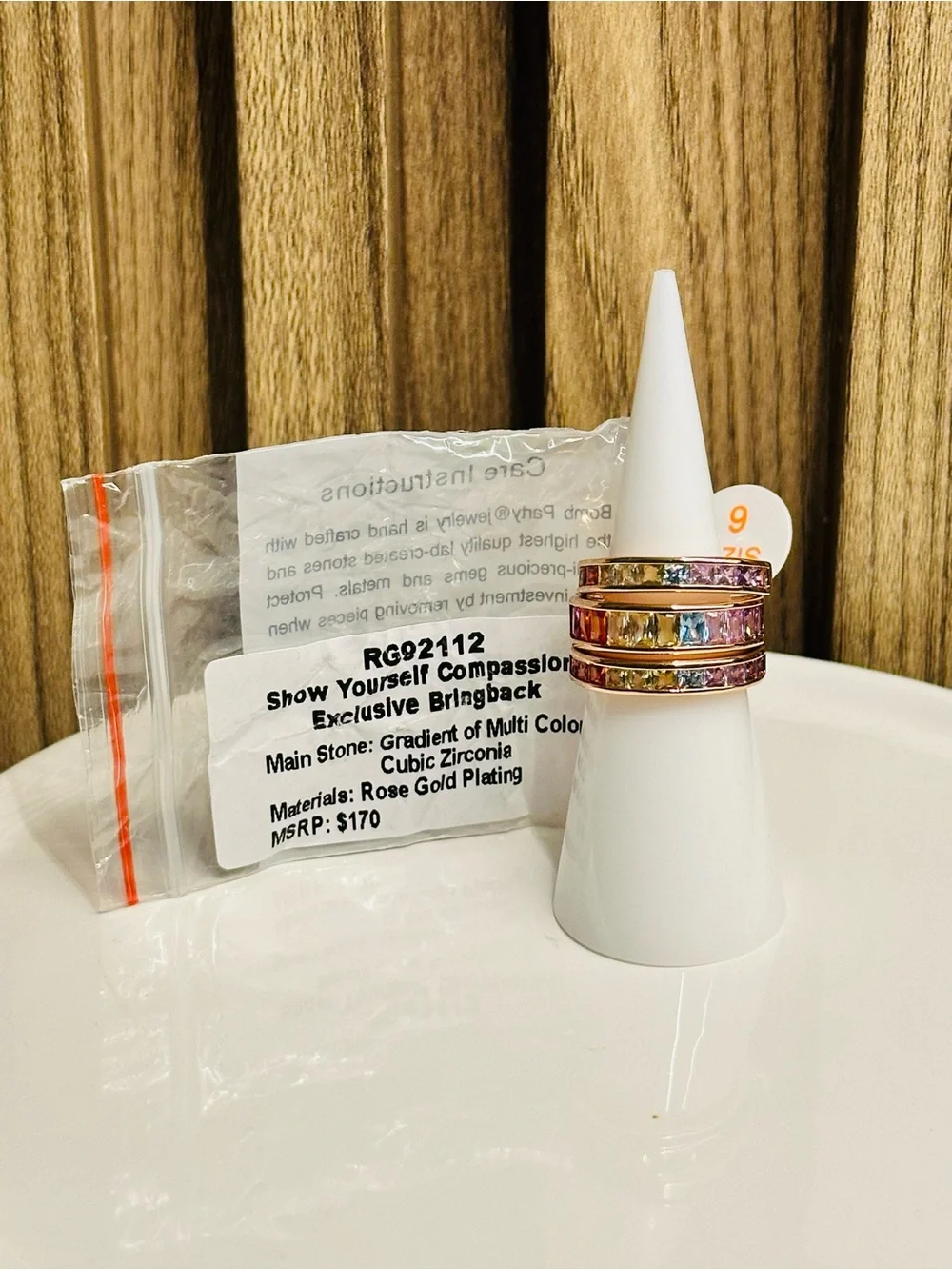 Bomb Party OG Ring size 6 “Show Yourself Compassion”Autism Awareness (3 rings)